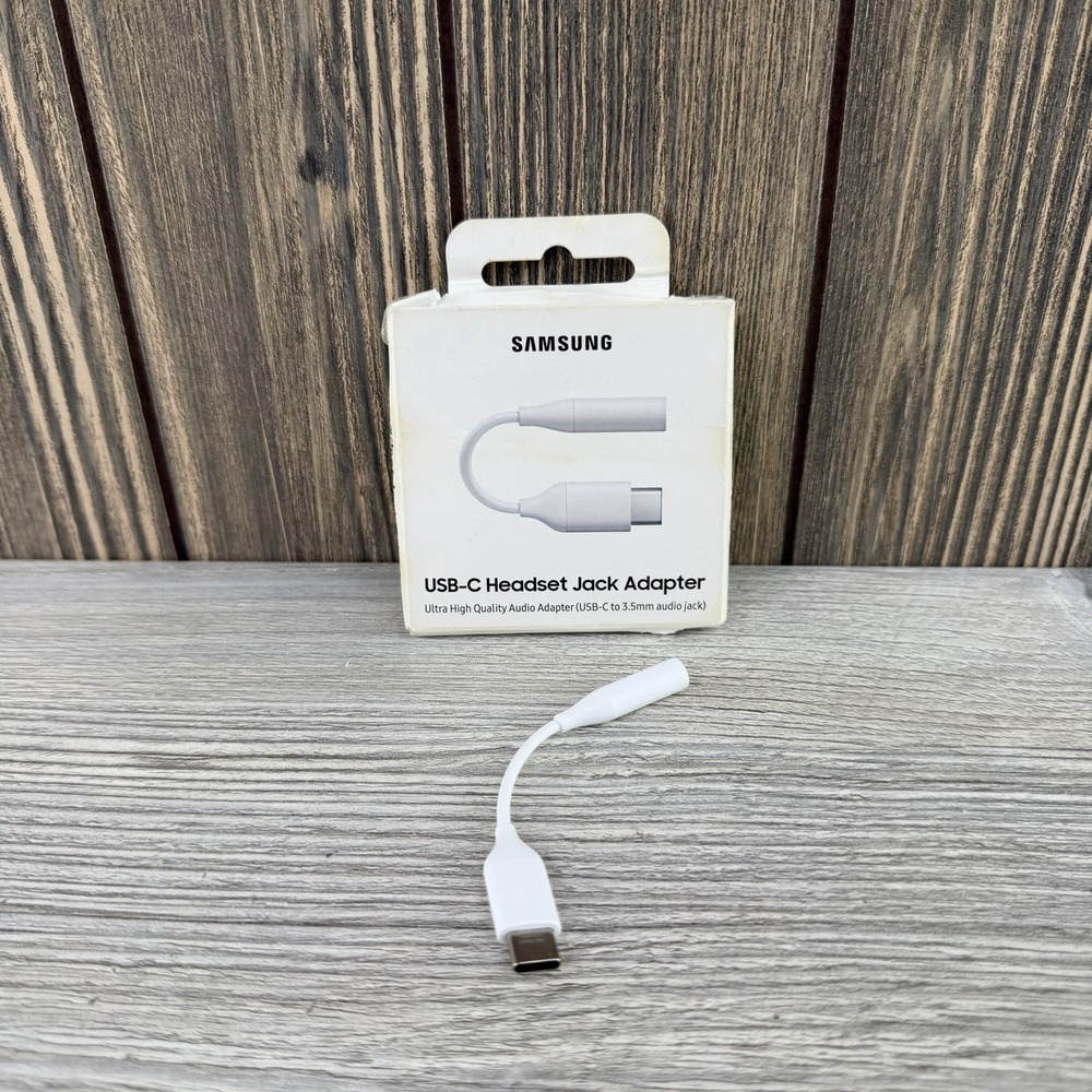 Samsung USB-C Type C Adapter Port to 3.5MM Aux Audio Adapter Cable - white
